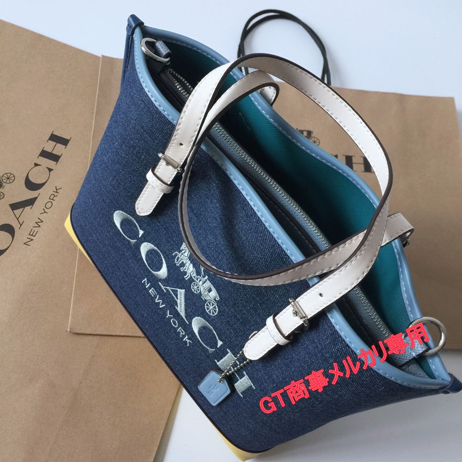 コーチアウトレット】COACHバッグ C4085 デニムネイビー トートバッグ  
