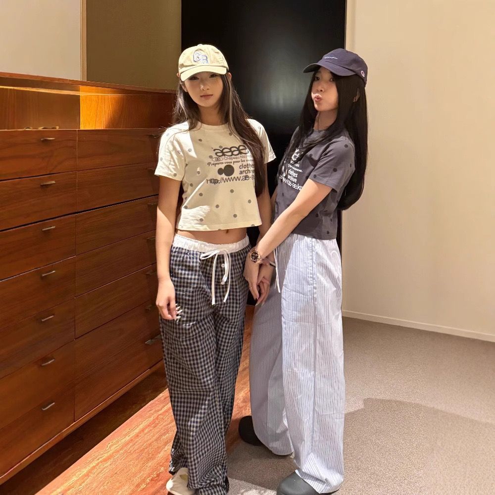 韓国 Y2K AEAE Pajama Lounge Pants パジャマ パンツ 2色選択