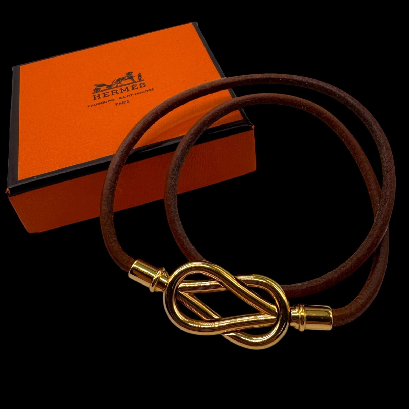 希少 美品 HERMES エルメス アタメ レザー チョーカー