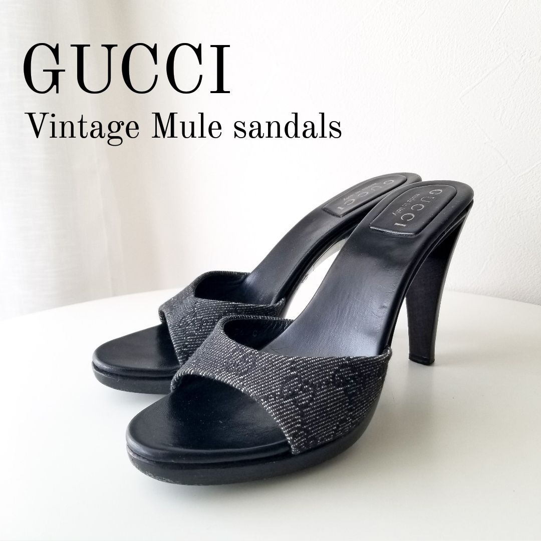 グッチ】GUCCI サンダル ミュール パンプス ヒール 美品-