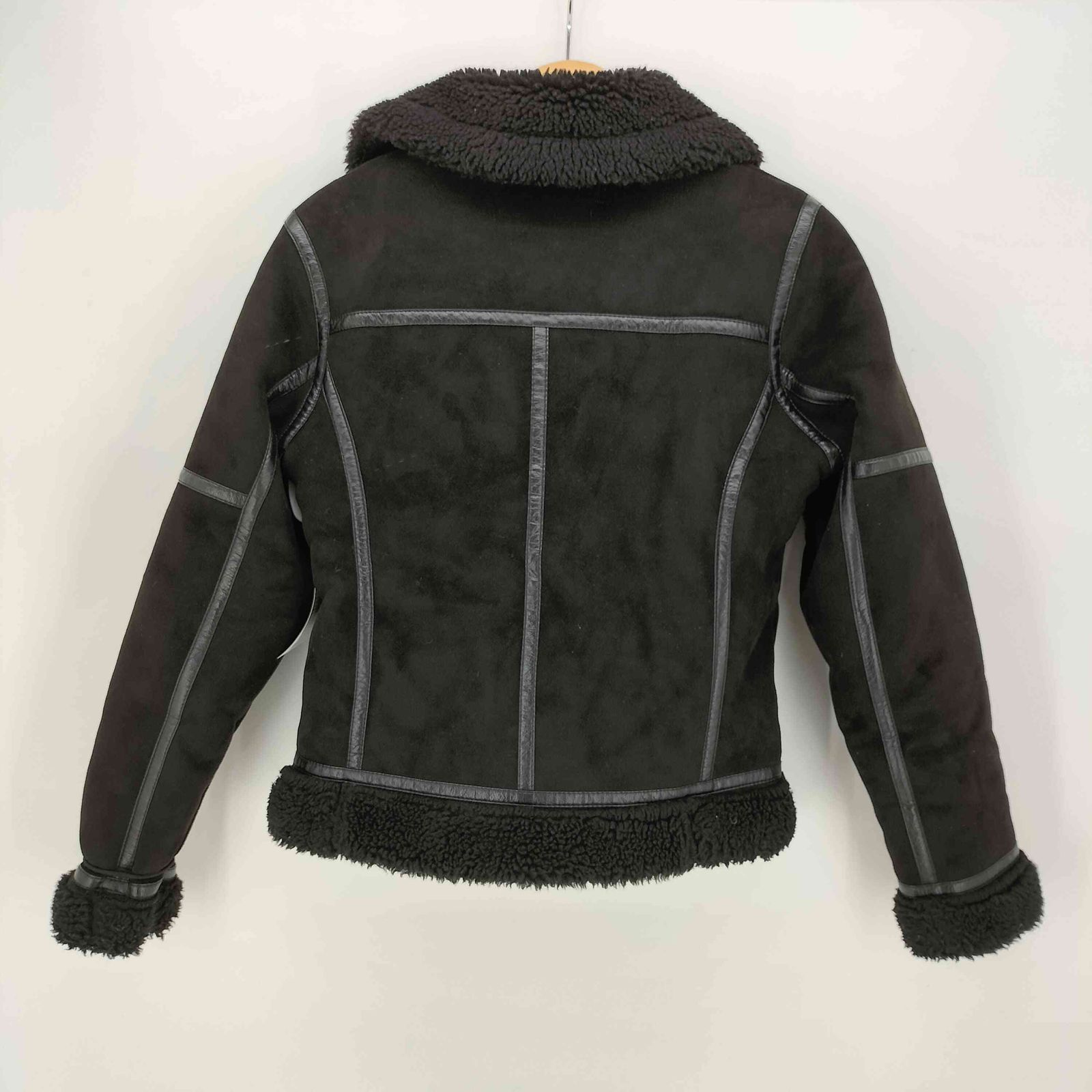 【最終お値下げ価格】ZARA ムートン シングルライダース ZARA - 限定値下げZARAムートンライダースジャケットBLACKの通販