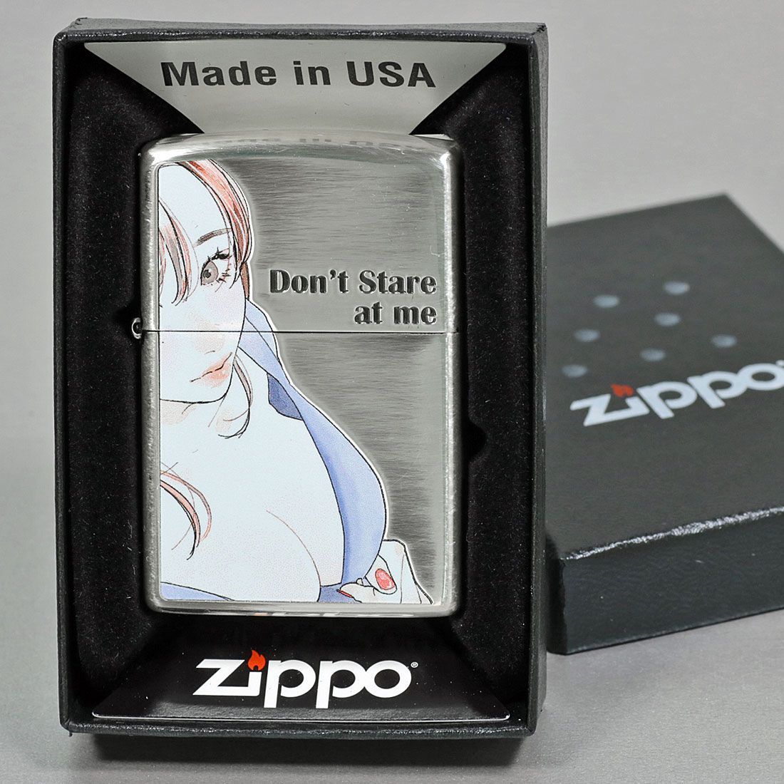 zippo(ジッポーライター)萌え MOE 銀イブシ エッチング クリヤーコート MS-KA きれい
