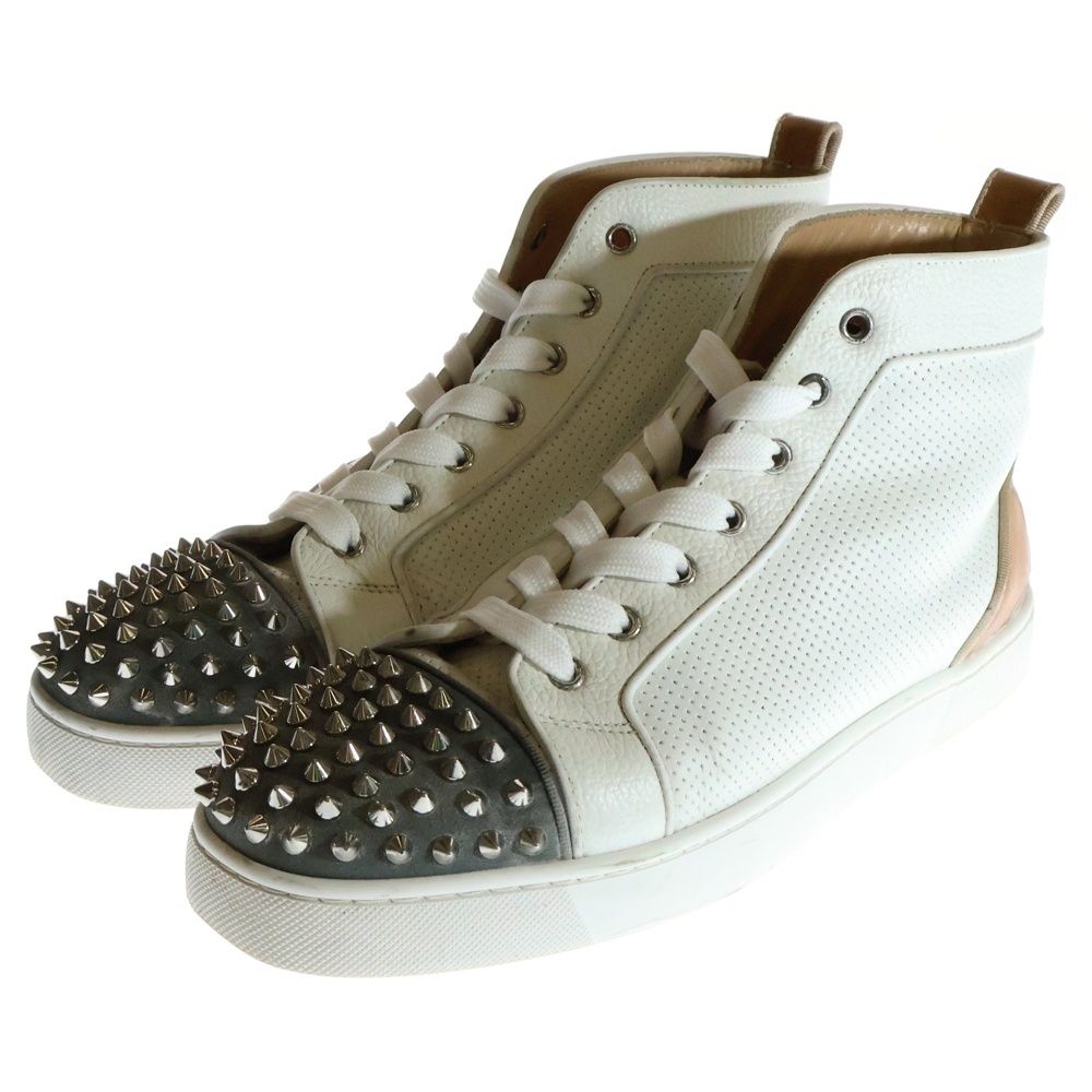 CHRISTIAN LOUBOUTIN / メタリックレザー ハイカットスニーカー 新品未使用】Christian Louboutin ハイカットスニーカー 41(26cm