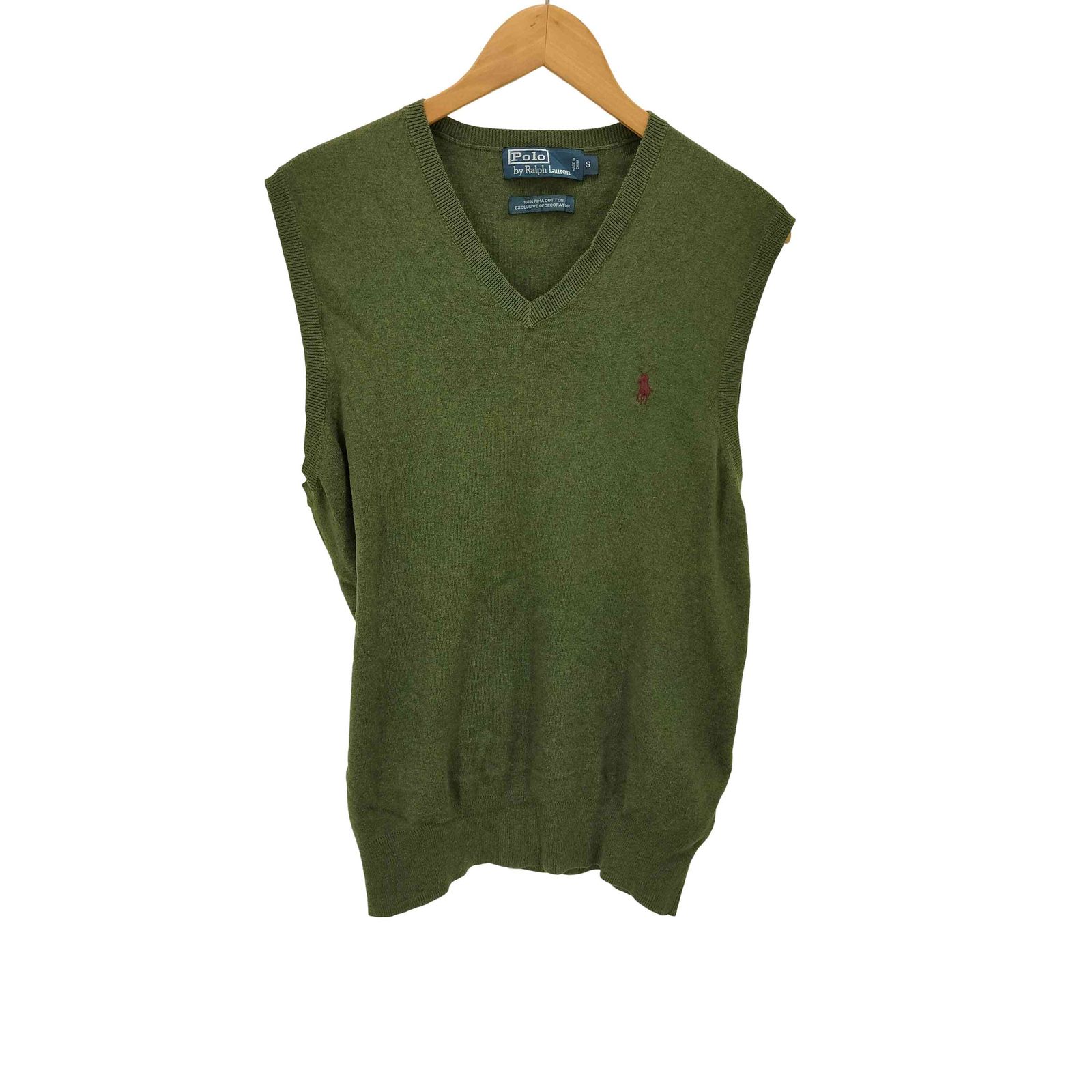IS03【希少サイズ】ポロバイラルフローレン刺繍ピマコットン薄手Vネックベスト POLO RALPH LAUREN（ポロ ラルフ ローレン）の「ピマコットン V