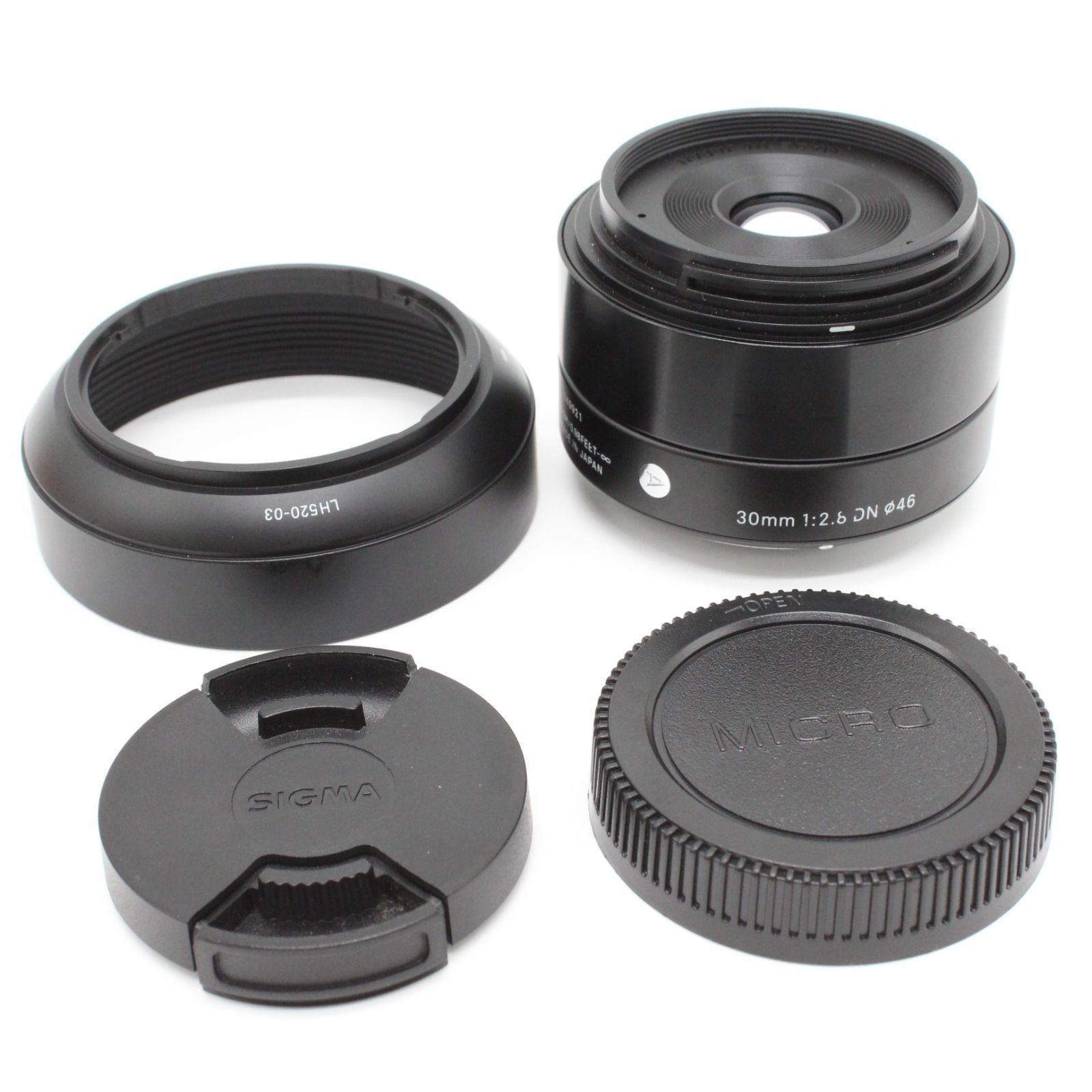 嬉しいフード付き！■美品■ SIGMA Art 30mm F2.8 DN ブラック マイクロフォーサーズ用