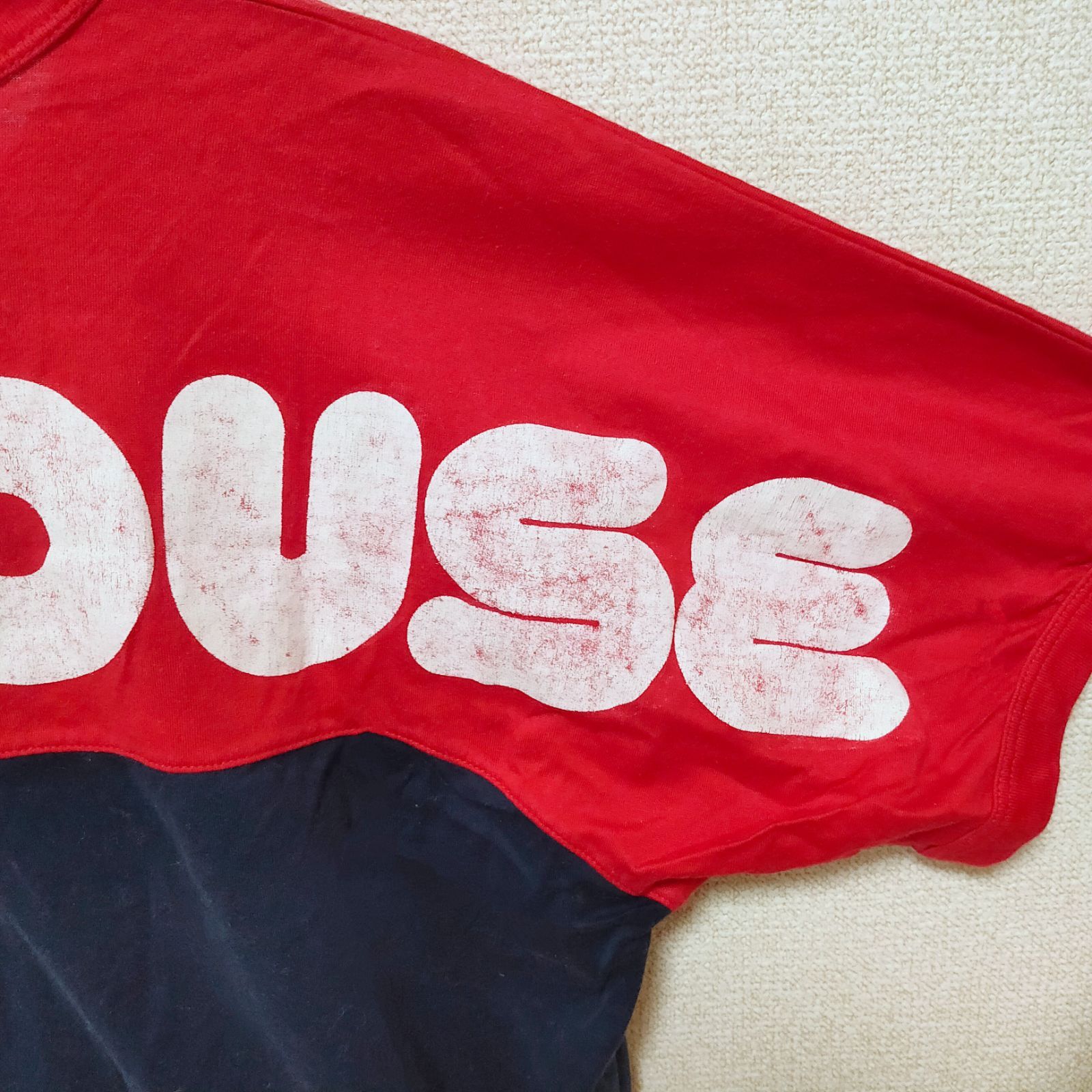【 ミキハウス 】  Tシャツ  レトロ　大人　MIKIHOUSE　M 黒 ブラック  メンズ レッド 赤 レア ビッグロゴ