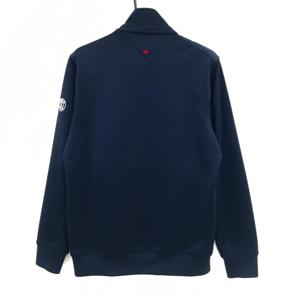 美品★and per se ネイビー中綿切替ジャケット ☆SALE価格☆アンパスィ 中綿切替ジャケット ネイビー×白 ロゴ刺しゅう