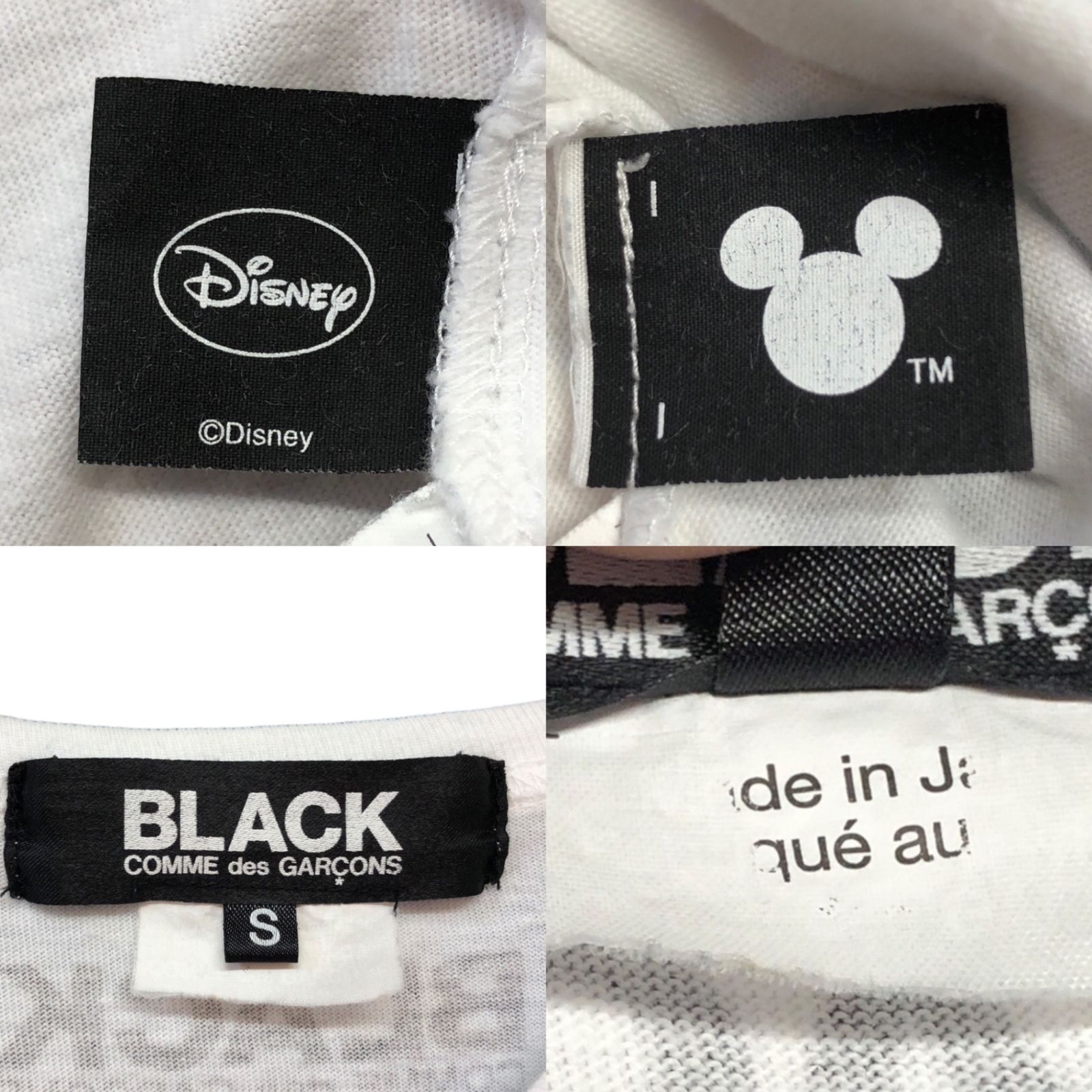 新品　ブラックコムデギャルソン　ディズニー　コラボ　ロンT ボーダー　ミッキー CDG ディズニー 半袖 Tシャツ COMME des GARCONS