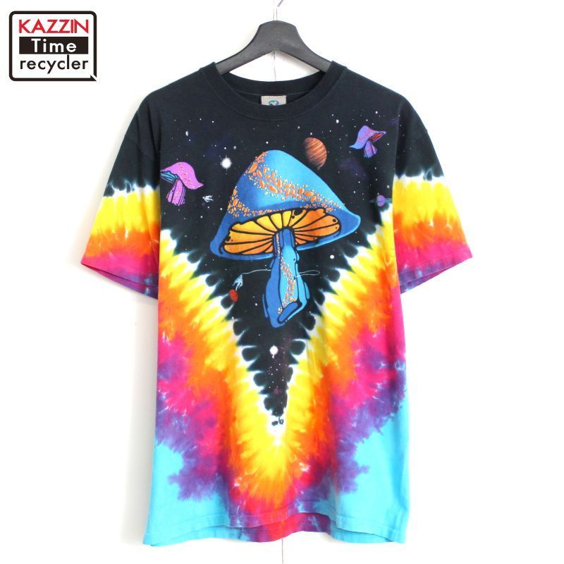 00s LIQUID BLUE タイダイ柄 サイケ キノコ 半袖Ｔシャツ メンズ 表記Lサイズ