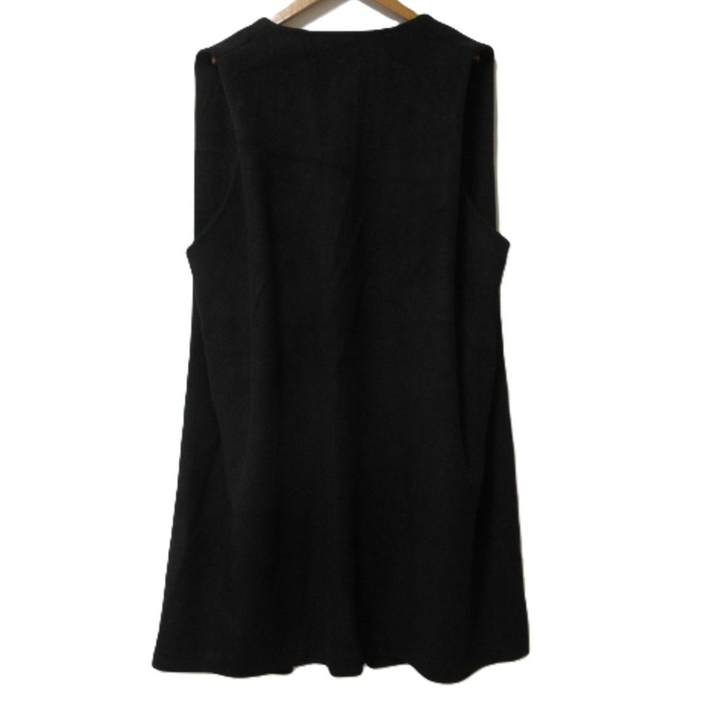 美品 SALON adam et rope サロンアダムエロペ ニードルパンチVネックロングジレ ベスト SHJ32370 サイズF ブラック レディース 古着 中古 美品 SALON adam et rope サロンアダムエロペ ニードルパンチV