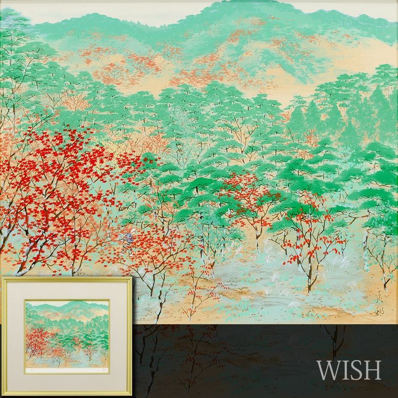 宇田荻邨、【京の雪】、希少な大判額装用画集より、新品高級額装付、豪華限定版 真作】【WISH】宇田荻邨「洛北の秋」リトグラフ 8号大 宇田裕彦