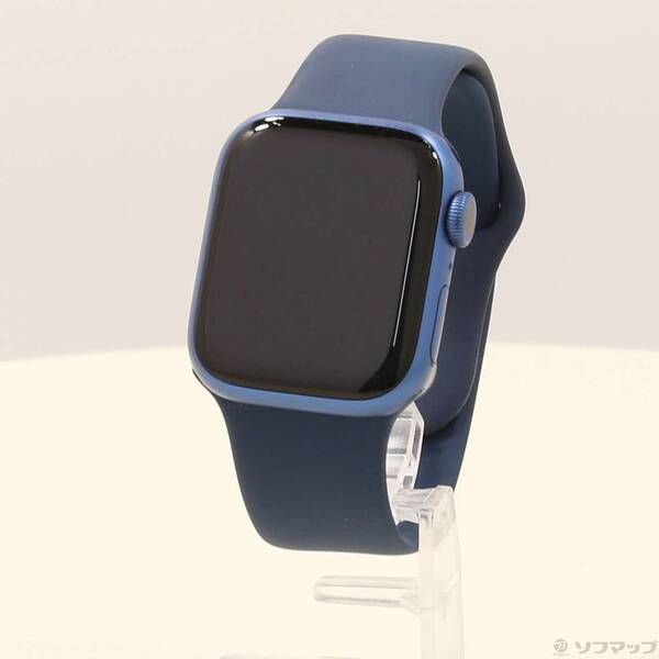 〔 品〕 Apple Watch Series 7 GPS 41mm ブルーアルミニウムケース アビスブルースポーツバンド 352