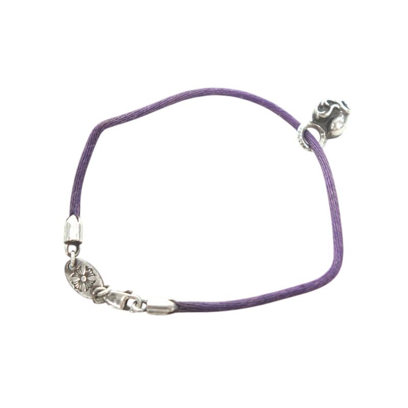クロムハーツ KZブレスレット シルクブレスレット クロス シルバー パープル クロムハーツ/CHROME HEARTS KZ ケーゼット CHクロススタック