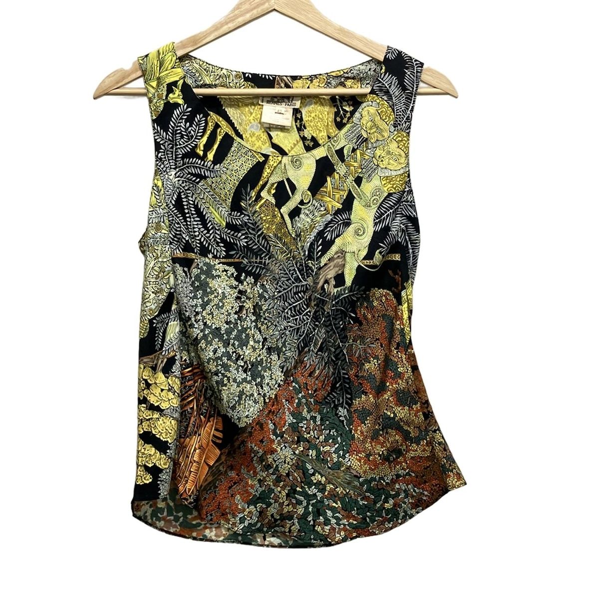 美品 エルメス シルクシャツ スカーフ柄 BRIDES de GARA カシミヤ 美品