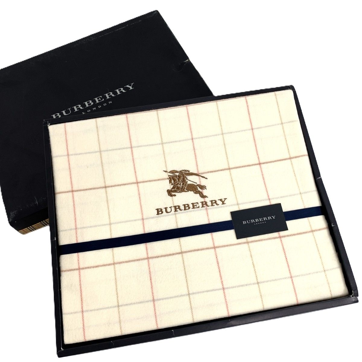 BURBERRY LONDON バーバリーロンドン ホースロゴ刺繍 チェッック ソフトコットンシーツ ライトベージュ 西川産業 コットン 240001138740