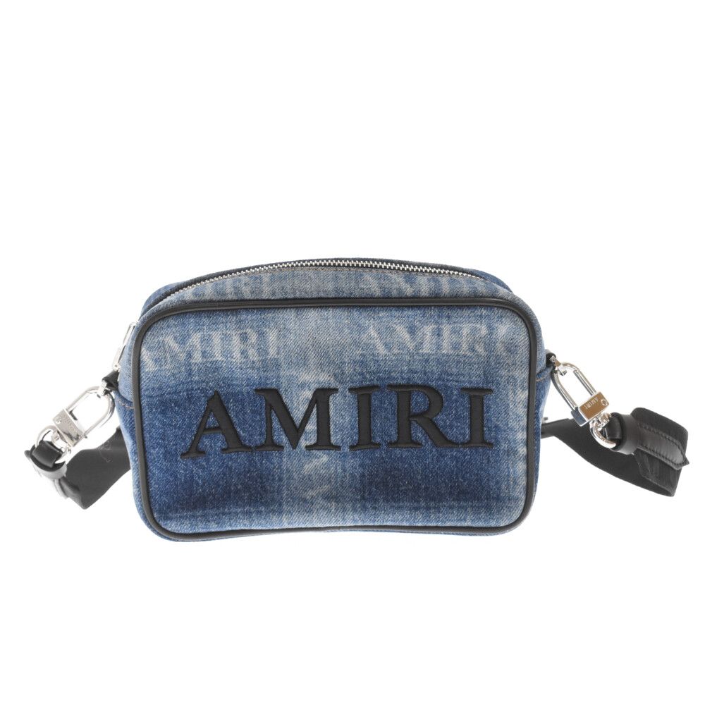 AMIRI (アミリ) ロゴ刺繍デニムショルダーバッグ インディゴ - メルカリ