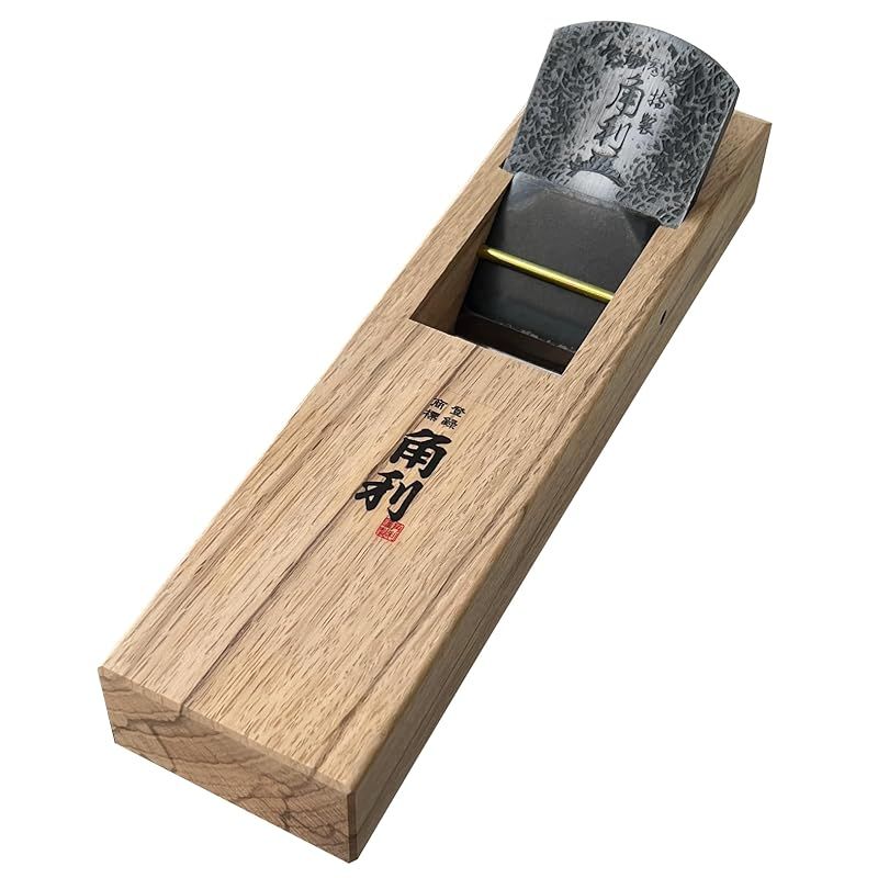 角利(KAKURI) 二枚刃鉋 模様白仕上 刃幅50mm カンナ かんな 平 DIY 大工道具 木材 表面 仕上 加工