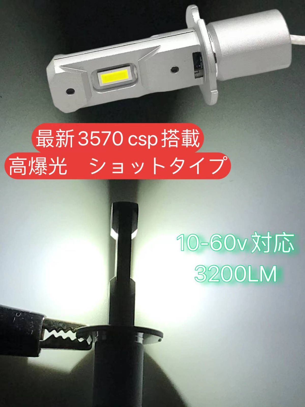 車検対応 爆光 12V/24V兼用 H3 LED フォグランプ 最新改良CSPチップ搭載 左右セット ポン付け三菱ふそう 日野 - メルカリ