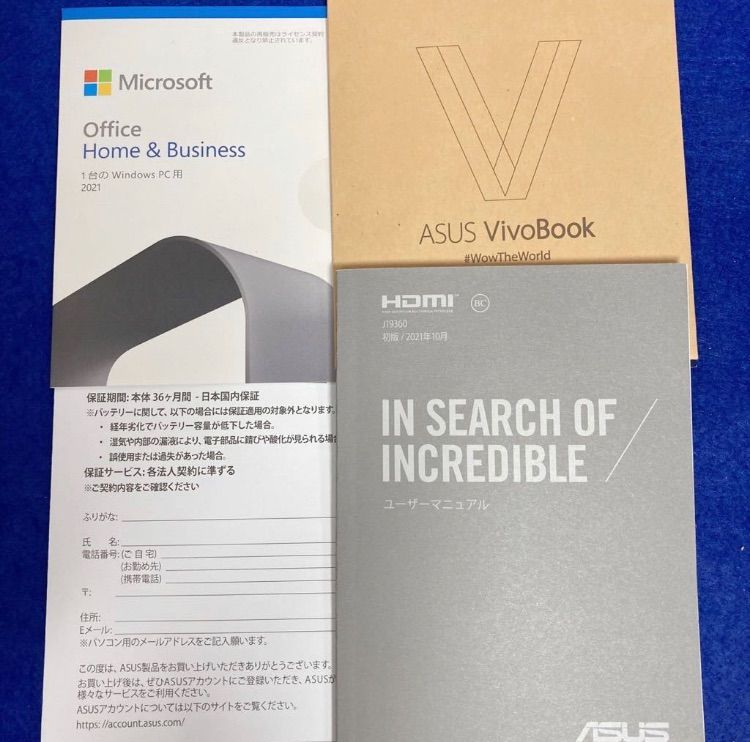 展示☆3年保証☆ASUS Vivobook Pro 15 OLED M3500QA-L1164WS 15.6 型AMD Ryzen 7 5800H  メモリ8GB SSD512GB Office2021 Wi-Fi 6対応 Webカメラ - メルカリ