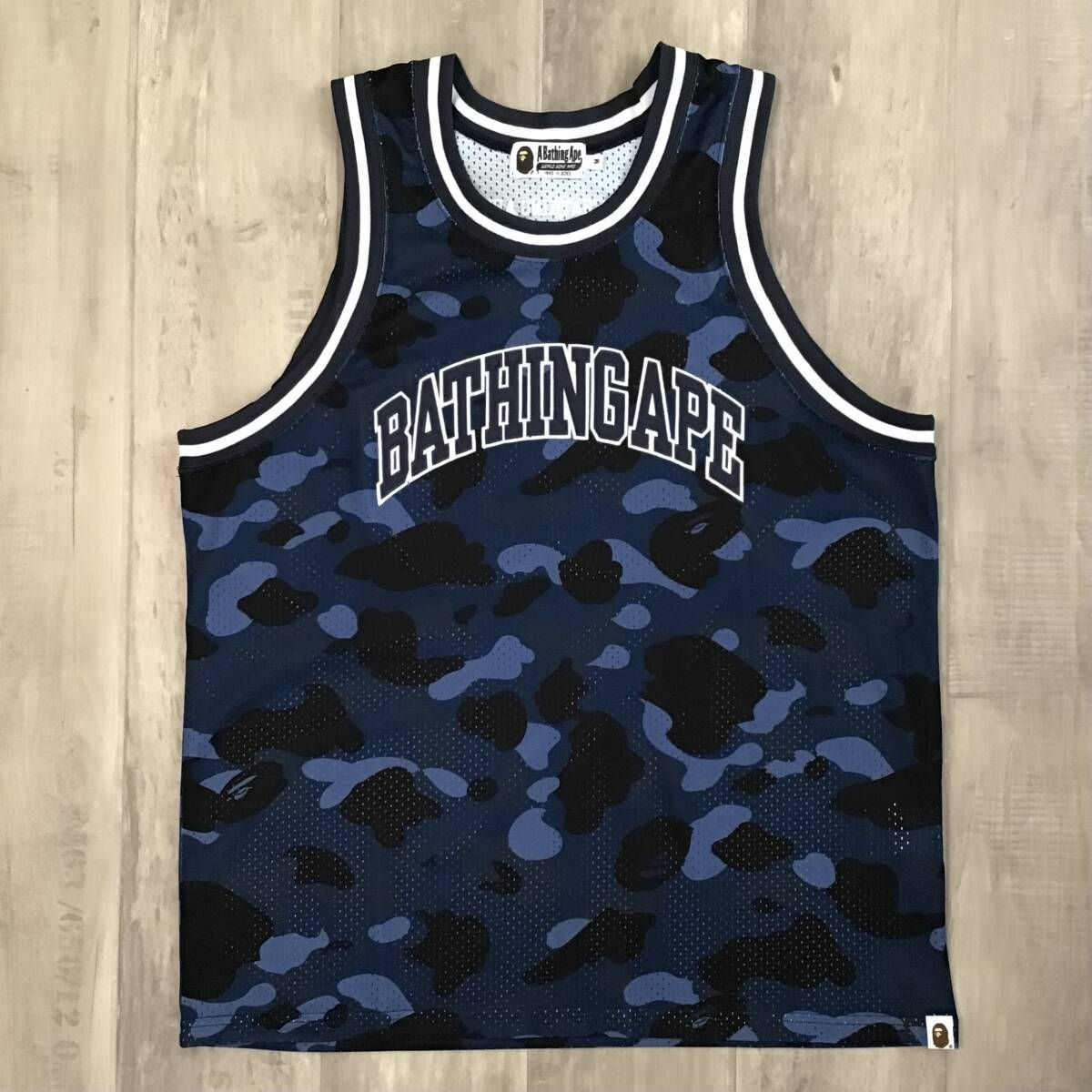 Blue camo BASKETBALL TANK TOP Mサイズ a bathing ape BAPE エイプ ベイプ アベイシングエイプ バスケットボール タンクトップ 迷彩