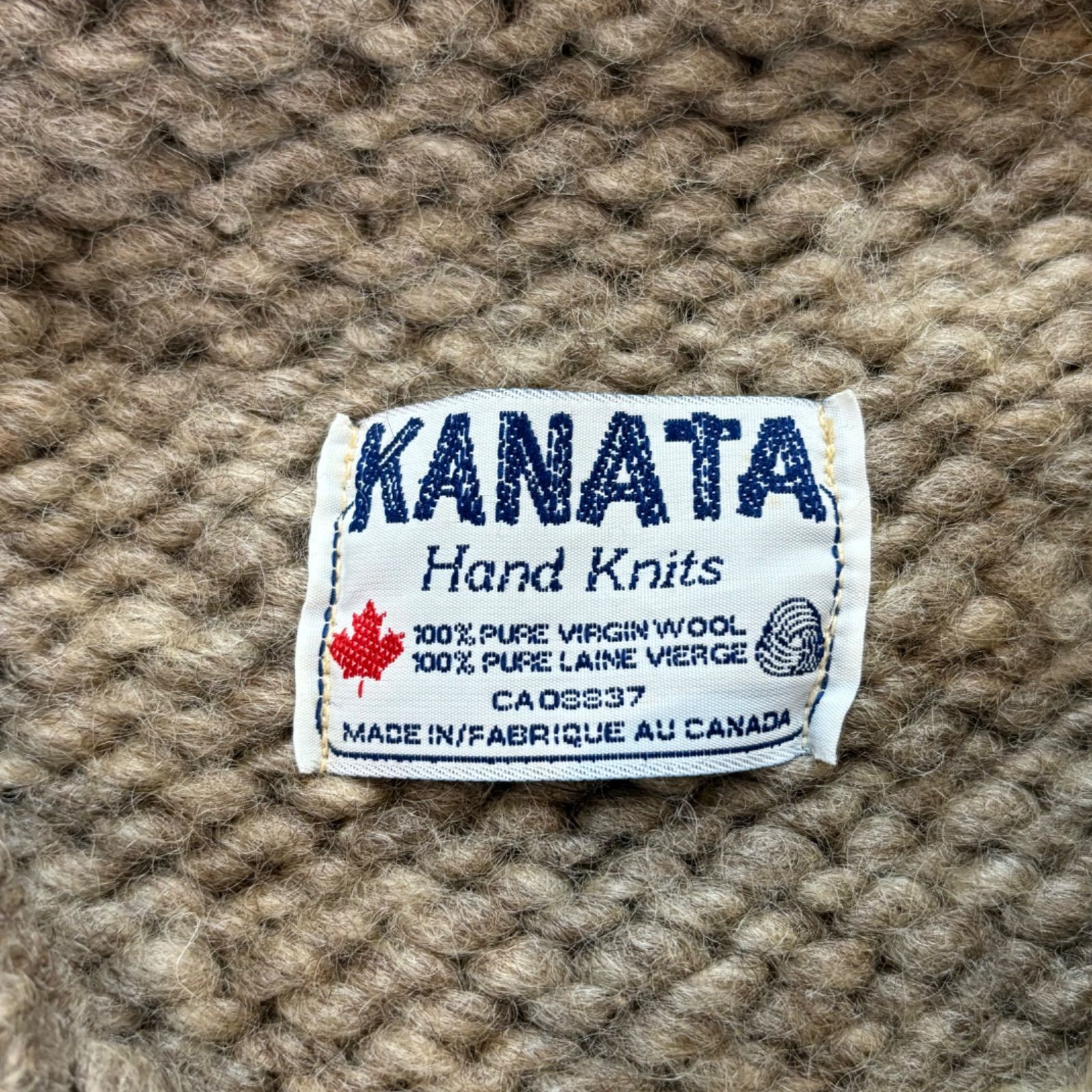 Canada KANATA Hand Knits 100% Wool Cowichan Sweater Jacket