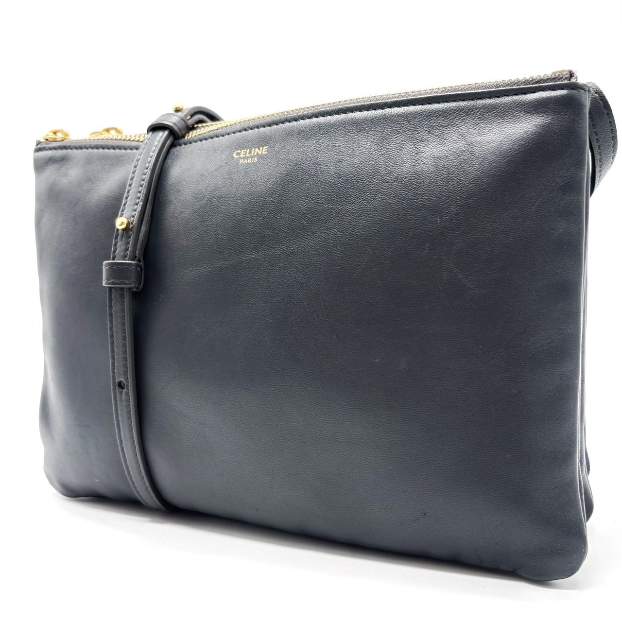 希少】 CELINE セリーヌ ポシェット ショルダーバッグ 新ロゴ トリオ 