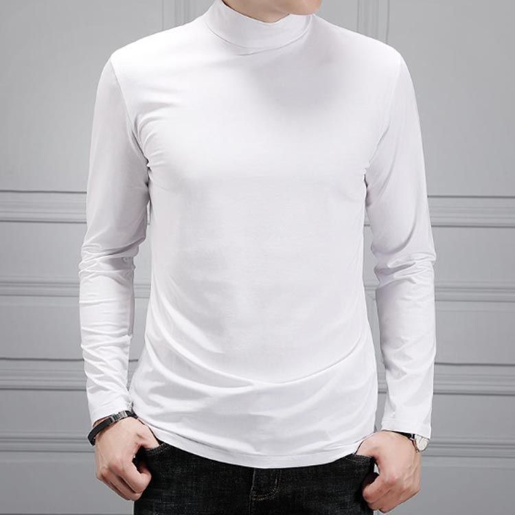 カットソー ハイネック ビジネス メンズ 長袖 無地 レイヤード 大きいサイズ インナー 普段着 春秋 冬 モダール 通勤 3XL M 重ね着 韓国ファッション トップス L XL 2XL tシャツ cjfj143618