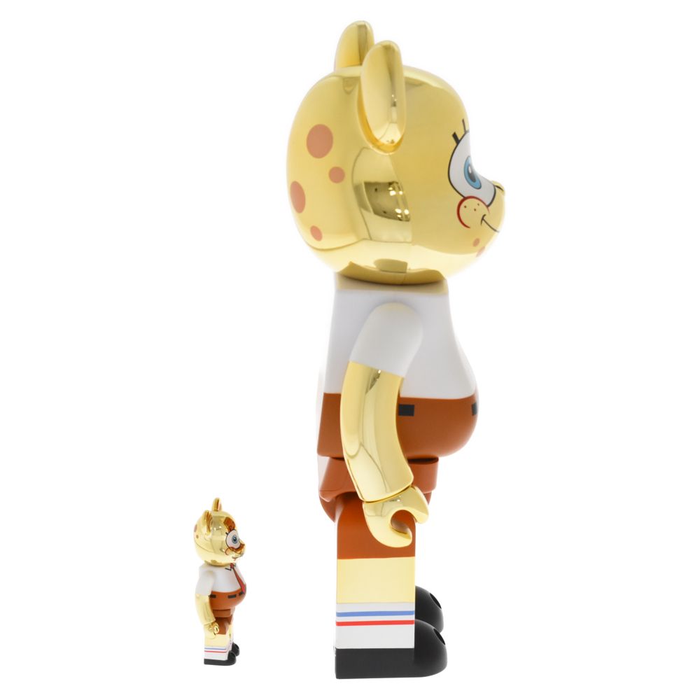 MEDICOM TOY (メディコムトイ) BE@RBRICK SPONGEBOB GOLD CHROME 100%/400% ベアブリック  スポンジボブ ゴールドクローム フィギュア ゴールド