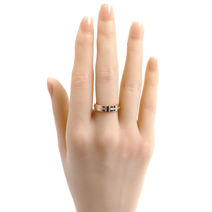 K18PG ピンクゴールド ダイヤモンド リング 中古K18PGダイヤモンドリング D0.20 0.15 4.2g #11 ピンクゴールド