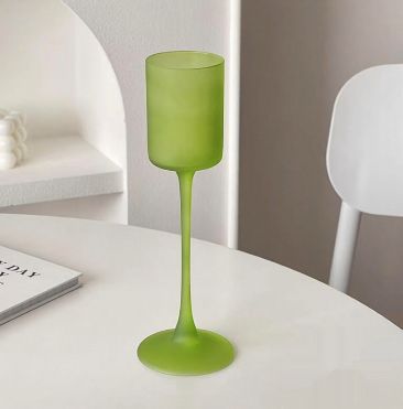  エレガント グリーン フロスト ワイングラス 2点セット モダン 感 北欧風 その他 コップ グラス 酒器