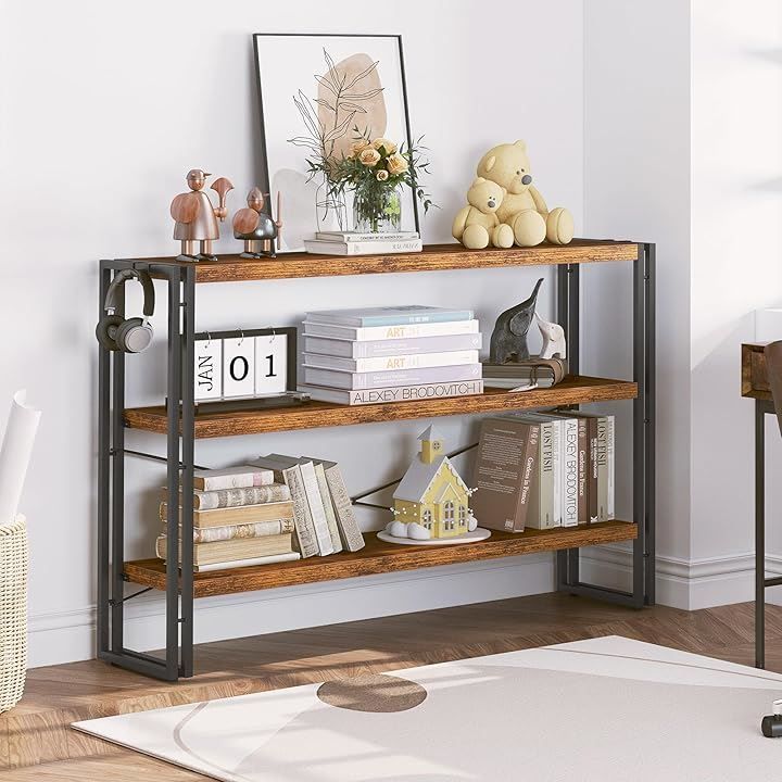 HCHQHS ラック オープンシェルフ 3段 木製 収納 本棚 オープン