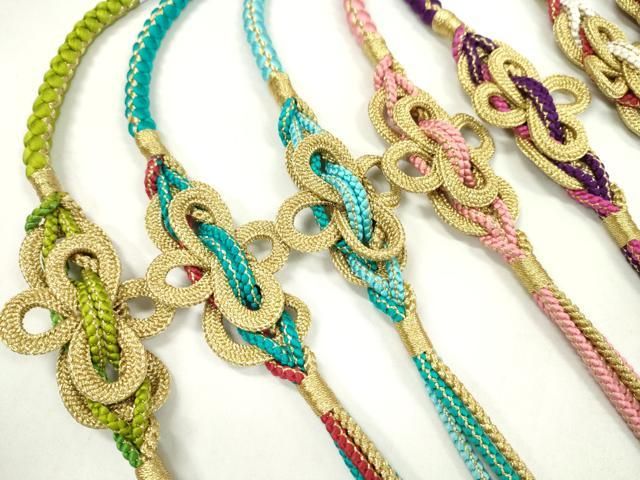 平和屋着物 和装小物 振袖用飾り付き帯締め10本セット 飾り結び 金糸 切り房 CAAX8038ju