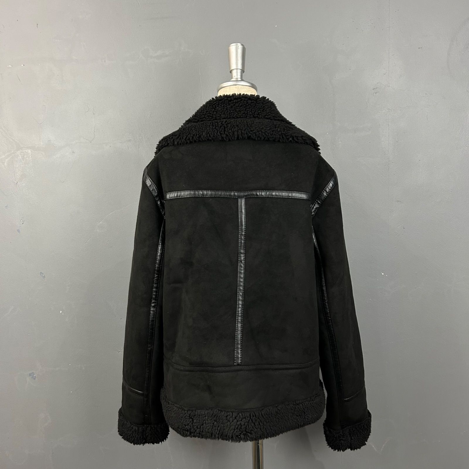 ZARA ザラ ダブルライダースジャケット フェイクムートンジャケット 