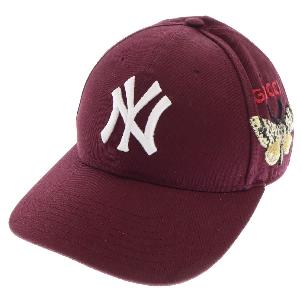 GUCCI (グッチ) ×MLB NYヤンキース バタフライ ベースボールキャップ ボルダー