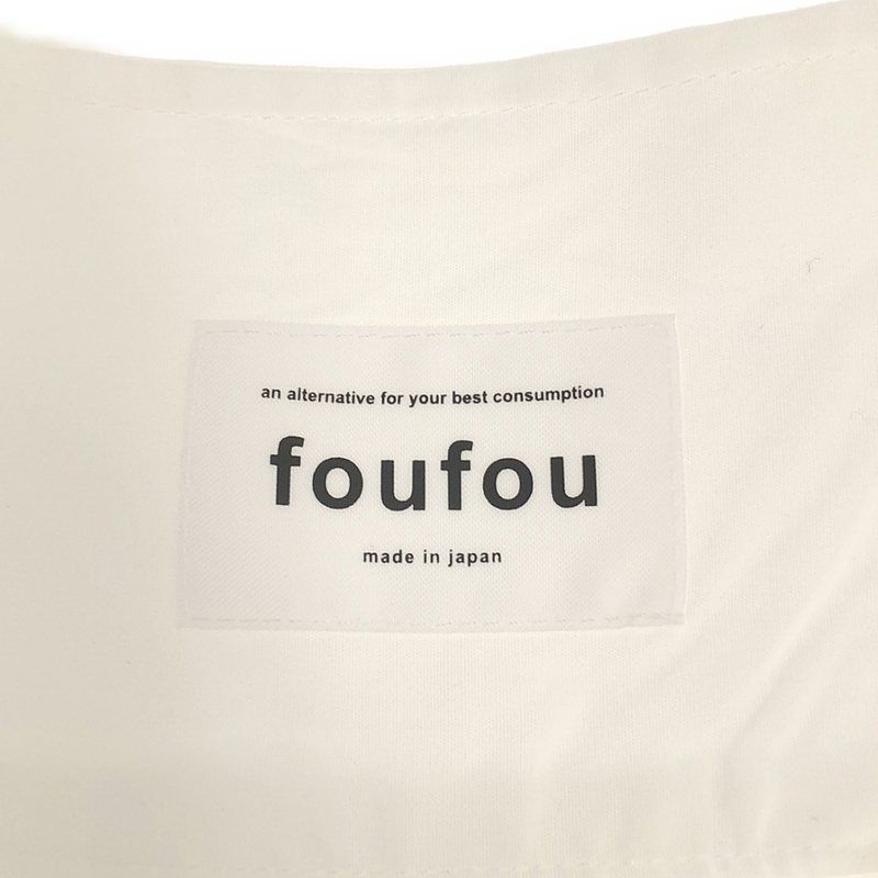 foufou / フーフー | ノーカラーブロードクロスシャツ | ホワイト | レディース