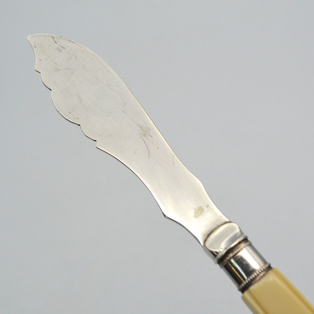  アンティーク カトラリー フィッシュナイフ EP シルバープレート スターリングシルバー 925 イギリス 1912年 25 A 3008 テーブルナイフ カトラリー(スプーン等)