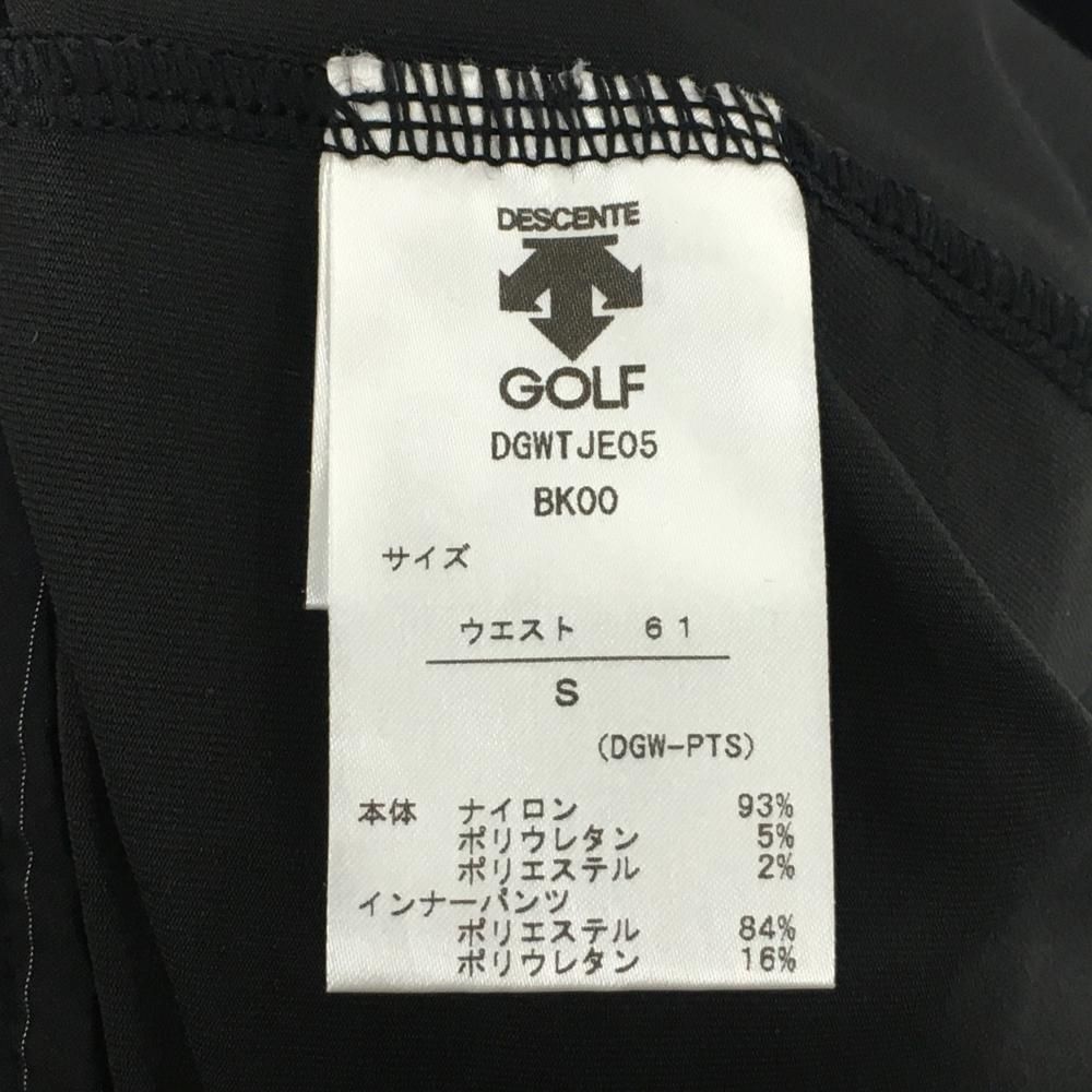 超美品】デサントゴルフ スカート 黒×白 細ストライプ 内側