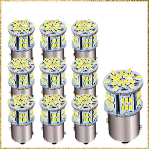 送料無料Size:S25 シングル球 10個セット Autart S25 シングル球 12V-24V ホワイト ピン角180度 P21W 1156 G18 BA15S 汎用 6000-6500K 車用トラック用品 サイドマーカー ウインカー バックランプ
