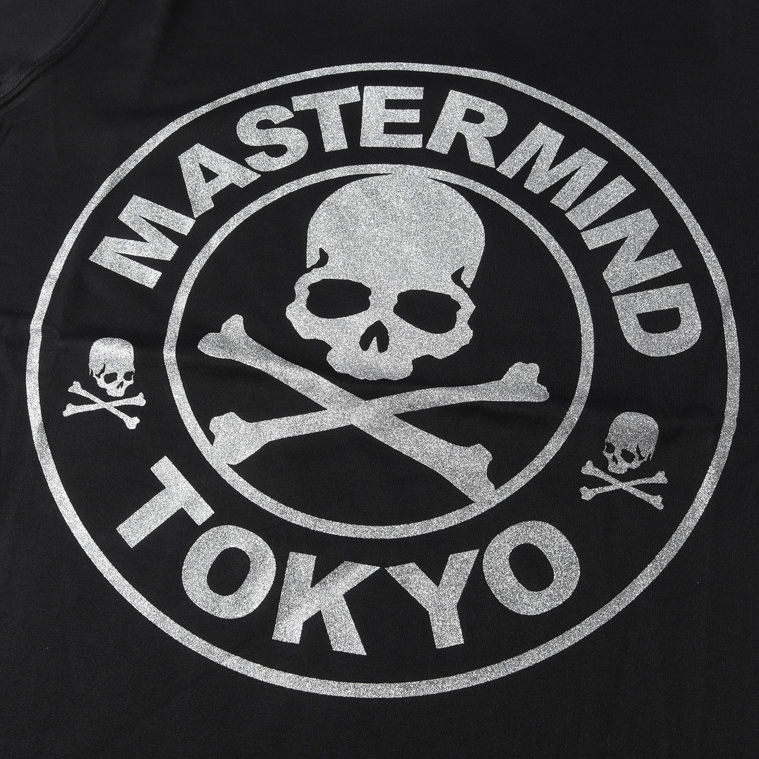 mastermind JAPAN Tシャツ サイズ:M サークル クロススカル ロゴ グリッター ラメ プリント バインダーネック Tシャツ ブラック  トップス カットソー 半袖 - メルカリ