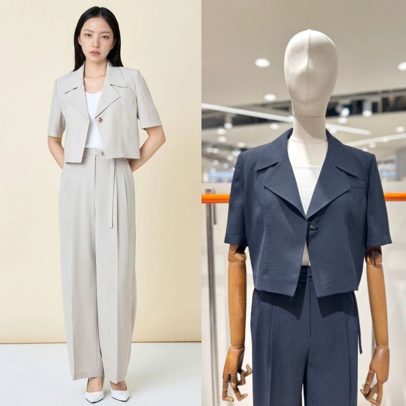 Kenneth lady ケネスレディー 25 年 クロップド 半袖 ジャケット パンツ セットアップ