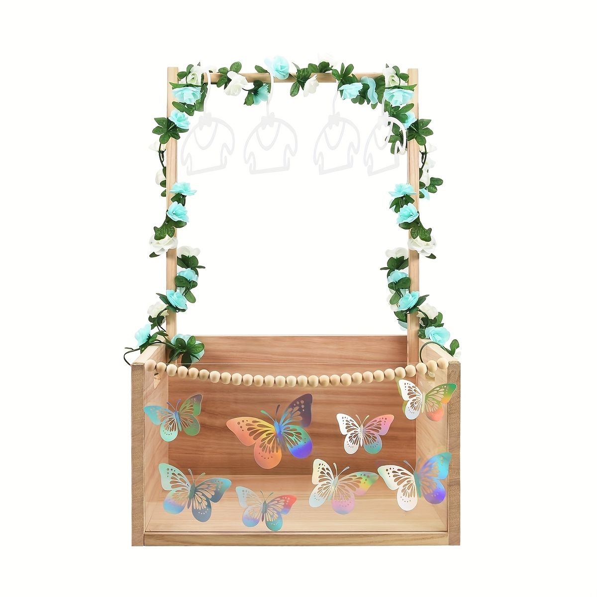 木製＆アクリル 見せる収納バスケット