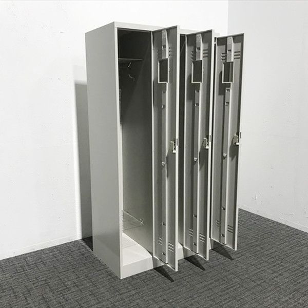 3人用ロッカー J型 鍵付き イトーキ グレー