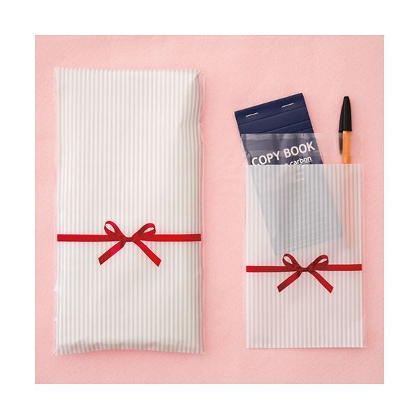 まとめ ヘッズ リボンテープ付OPPバッグ 白RI-TO4 1パック 50枚 ×10セット