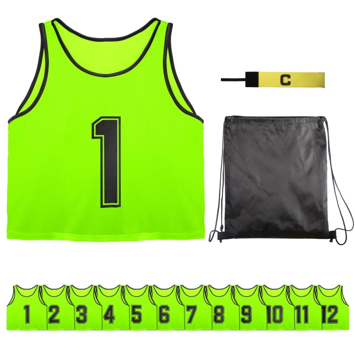 ロジック] ビブス 子供用 大人用 セット 7色展開 ゼッケン 収納バッグ