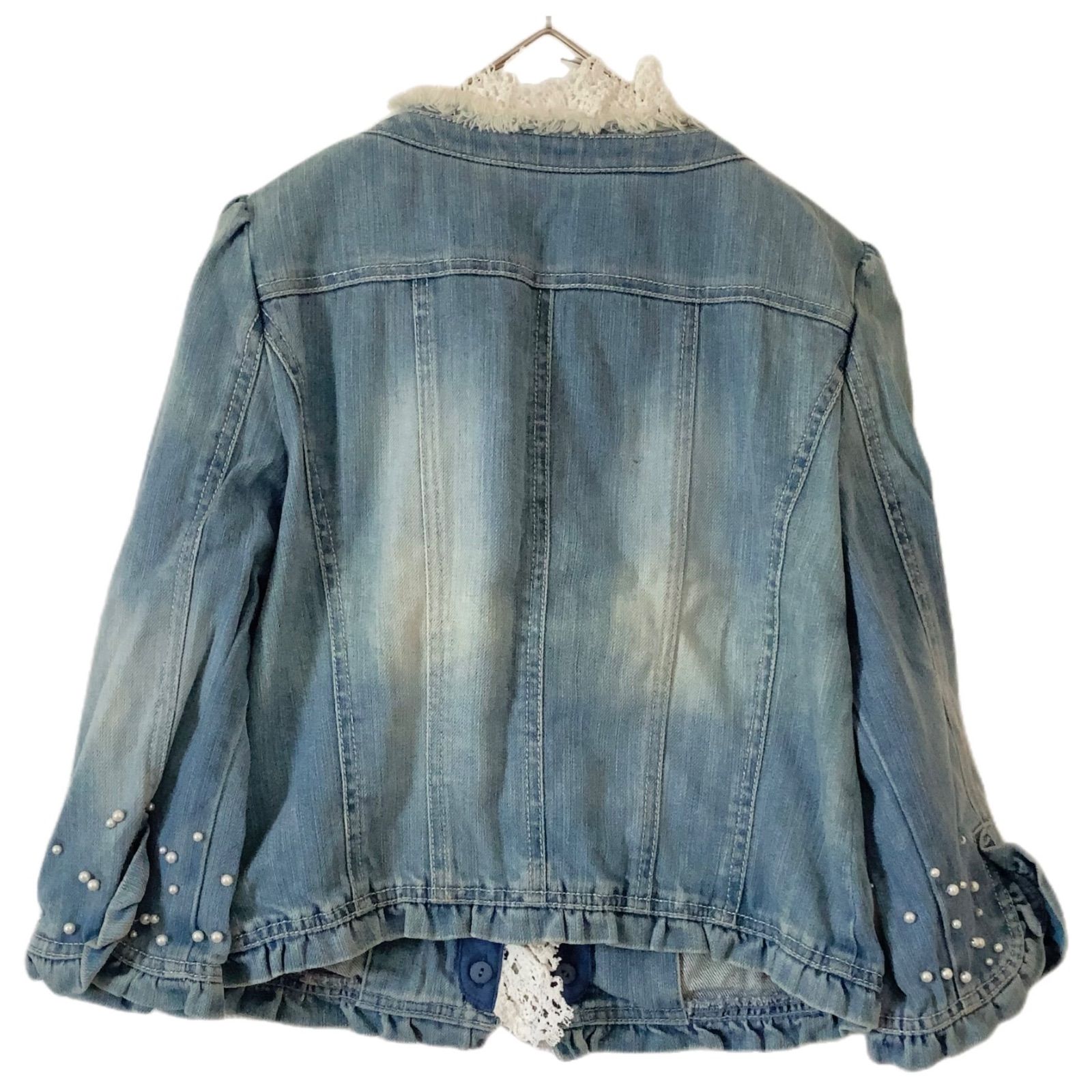 トゥービーシック TO BE CHIC デニムジャケット z1401 【美品】TO BE CHIC トゥービーシック パール付きデニム