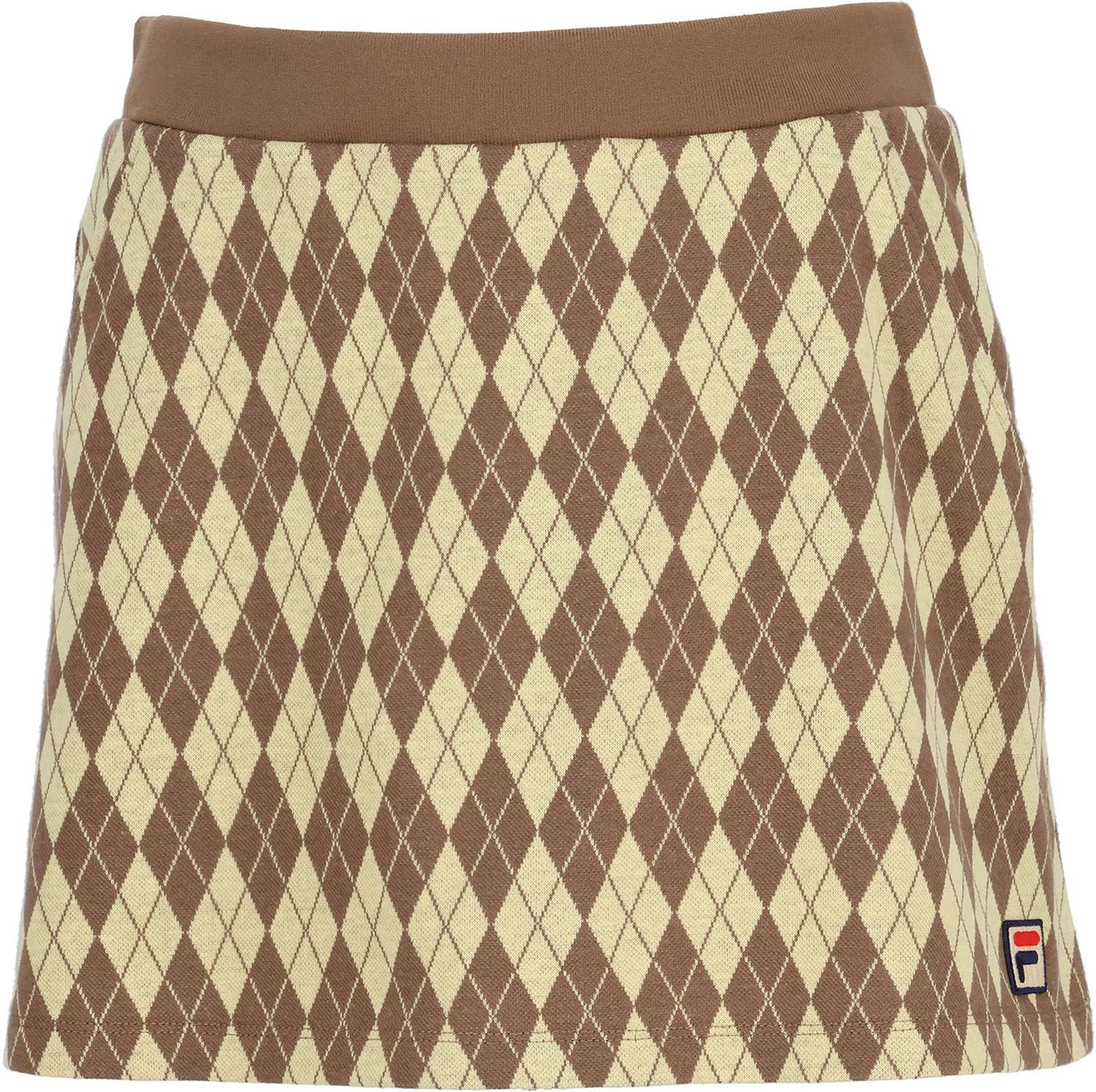 フィラ FILA テニス スコート レディース ウィメンズ 女性 大人 スカート ボトムス ウェア ロゴ アーガイル柄 ジャガード キュート 部活動 クラブ サークル スクール 練習 EL0241 04B パープルグレー