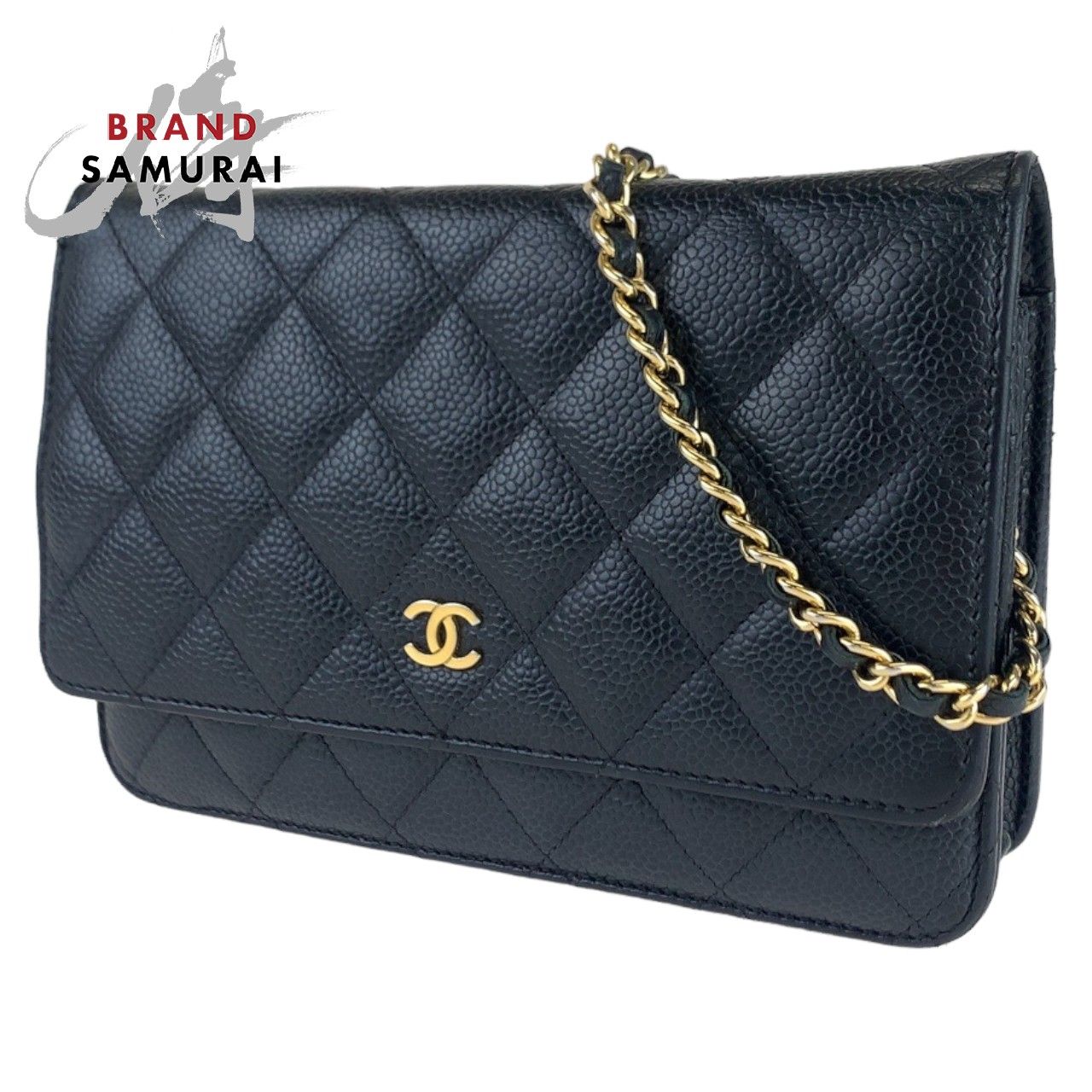美品 CHANEL シャネル マトラッセ ココマーク ブラック 黒 ゴールド 