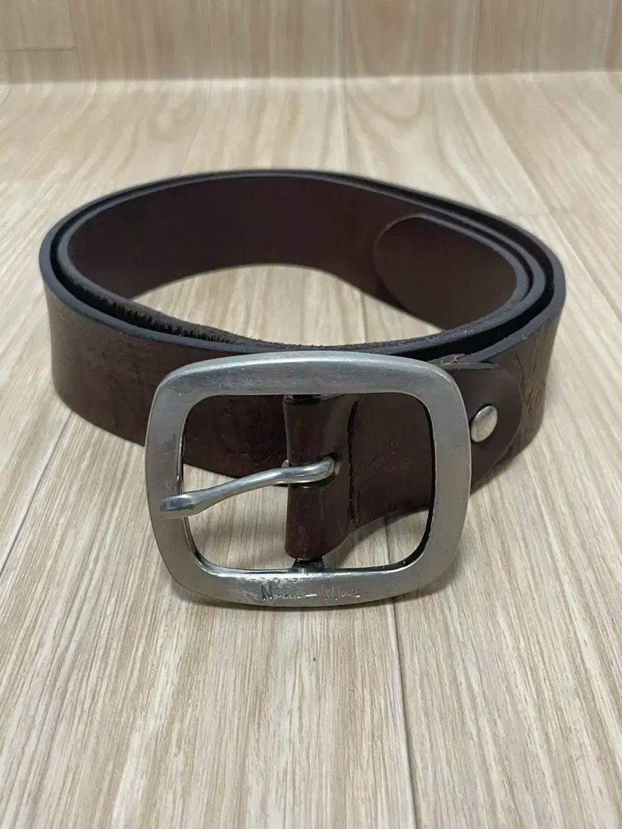 【雷市場（ポンジャン）商品韓国直送】NUMBERNINE（ナンバーナイン） ブラウン レザー ベルト