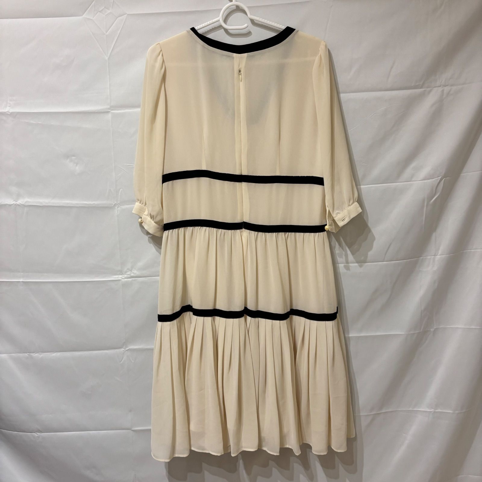 Z965 Chloe クロエ ワンピース シフォン クリーム色 レディース