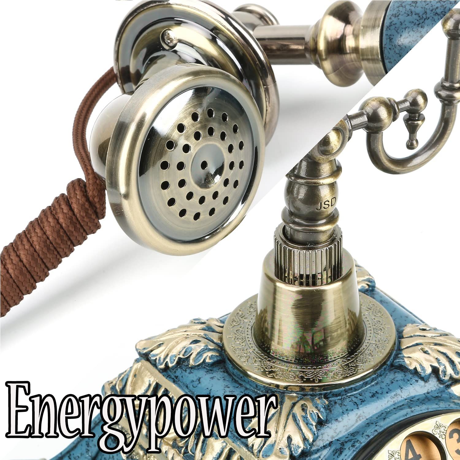 オールドヨーロピアンスタイル インテリア 固定電話 レトロ 黒電話 機械式＆電子式2種類のベル搭載 ビンテージ 電源不要 ヴィンテージ 回転式 アナログ式電話機 カフェ|ホテル ダイヤル式電話器 プッシュ トーン|DTMF 回線対応 アンティーク調 WWW_KANDAIZUMI_COM